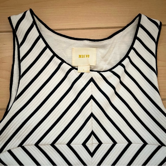 Anthropologie Maeve Mitred Diamond Stripe Dress - Picture 4 of 6